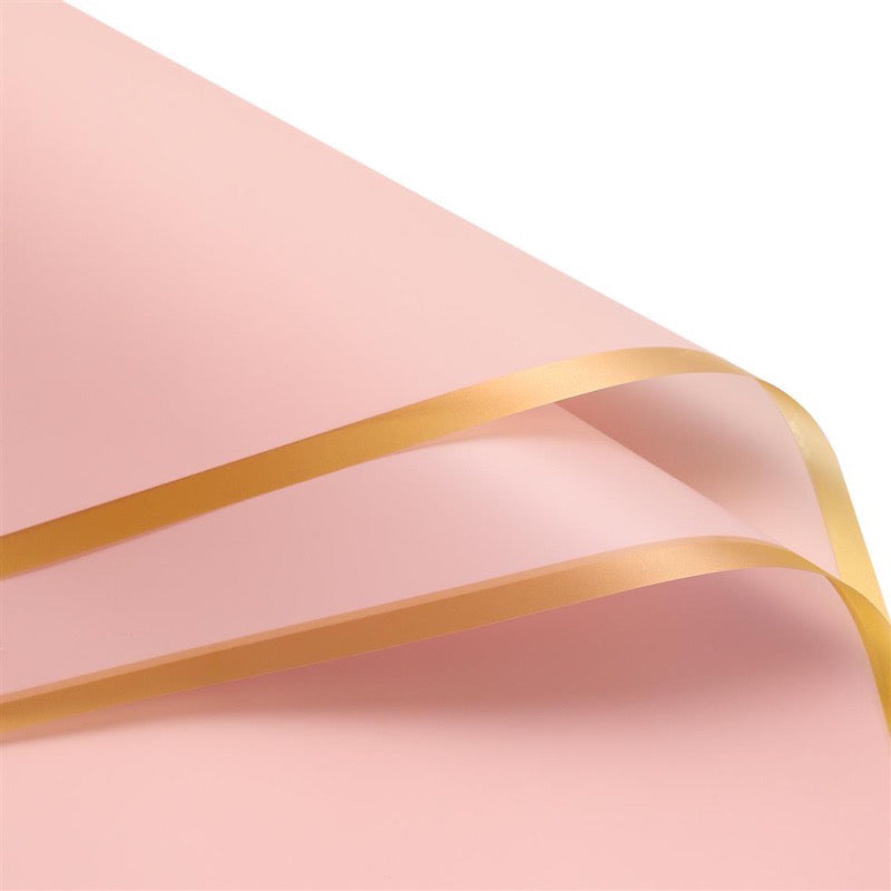 20pcs Gold Border Wrappers Flower Bouquet Wrapping Paper (Waterproof)