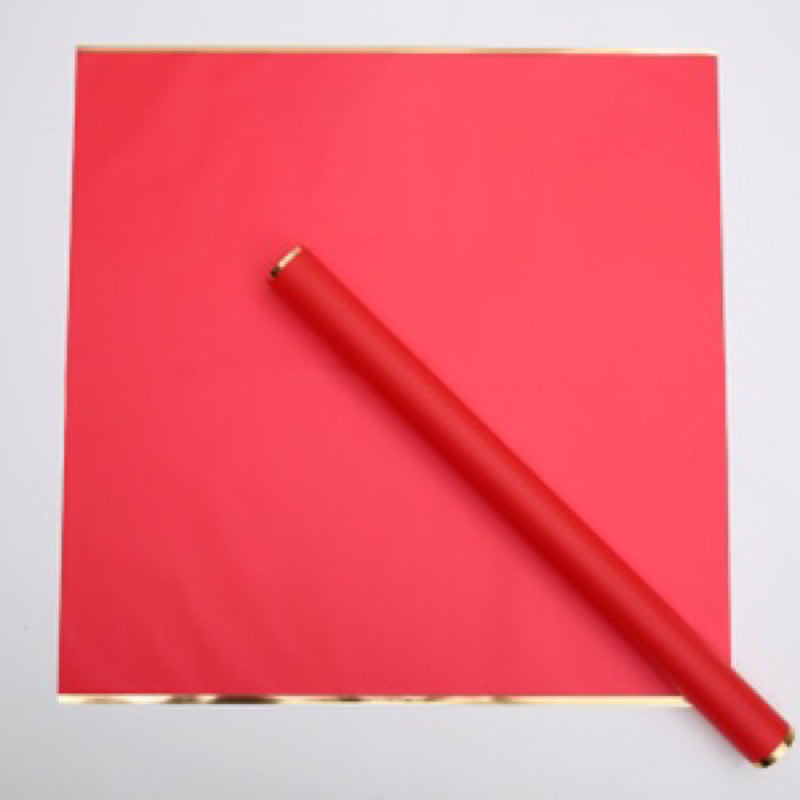 20pcs Gold Border Wrappers Flower Bouquet Wrapping Paper (Waterproof)