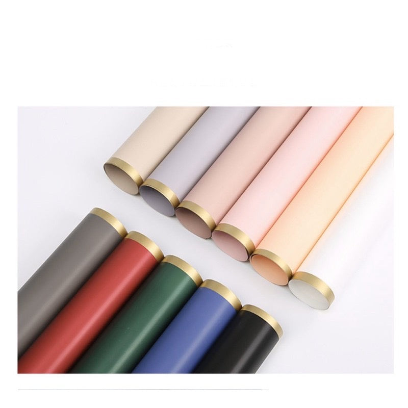 20pcs Upgraded Gold Border Bouquet Wrapping Waterproof Material (Waterproof)