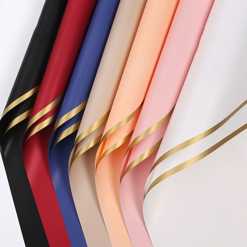 20pcs Upgraded Gold Border Bouquet Wrapping Waterproof Material (Waterproof)