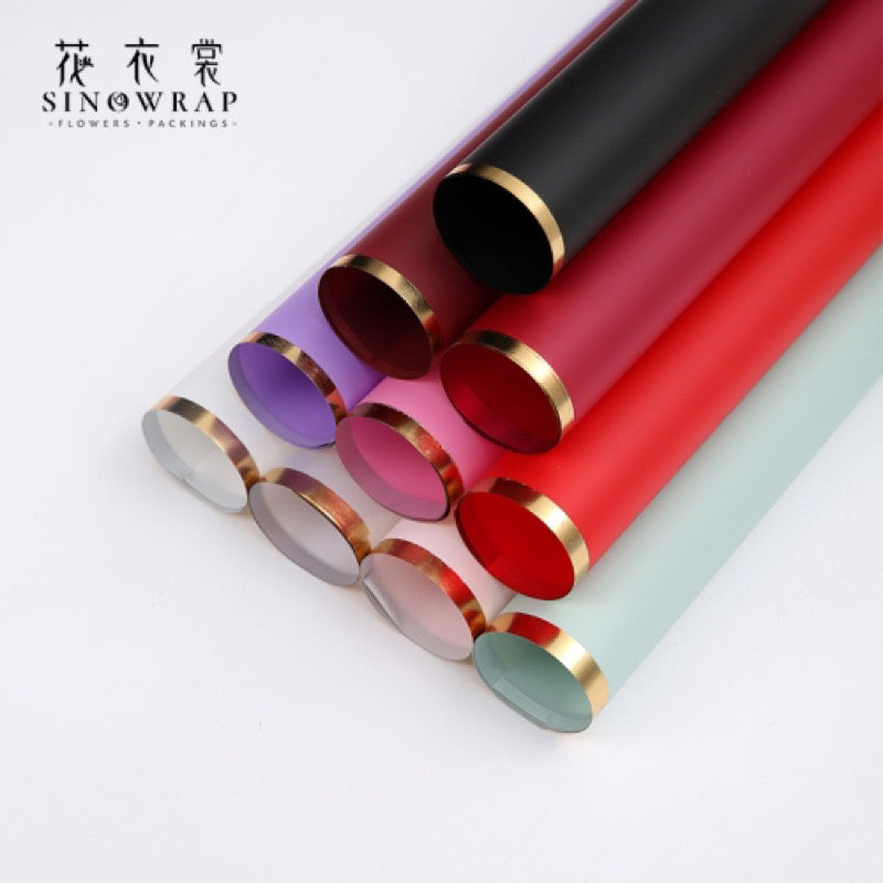 Gold Border Flower Wrapping Paper(Waterproof)