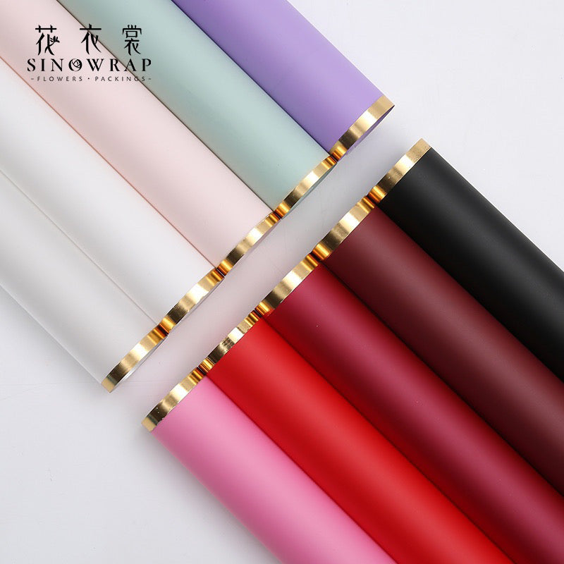 Gold Border Flower Wrapping Paper(Waterproof)