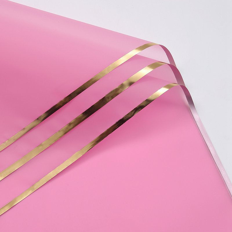 Gold Border Flower Wrapping Paper(Waterproof)