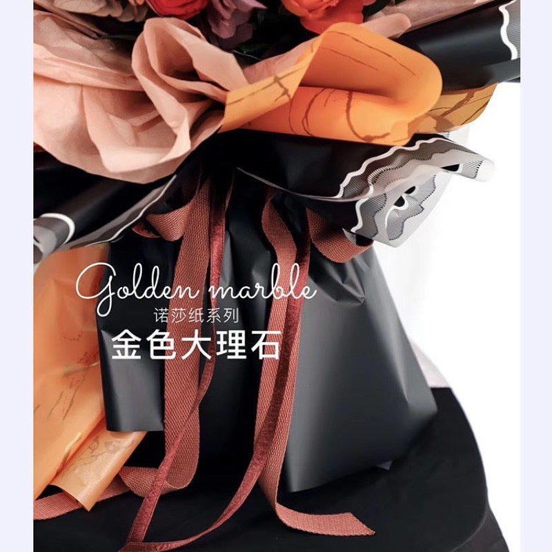 20in1 Pack Golden Marble Design Wrapper Bouquet Wrapping Material (Waterproof)
