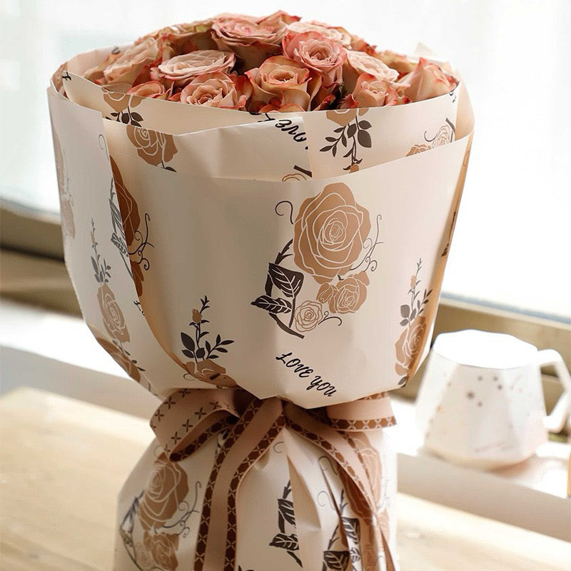 20pcs Rose Love Design Wrapper Bouquet Wrapping Material (Waterproof)