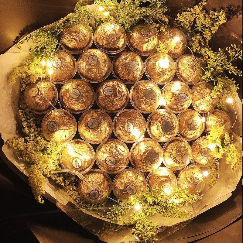 Transparent Plastic Ferrero Chocolate Bouquet Cup Holder Round Ball Boutique Floral accesorries