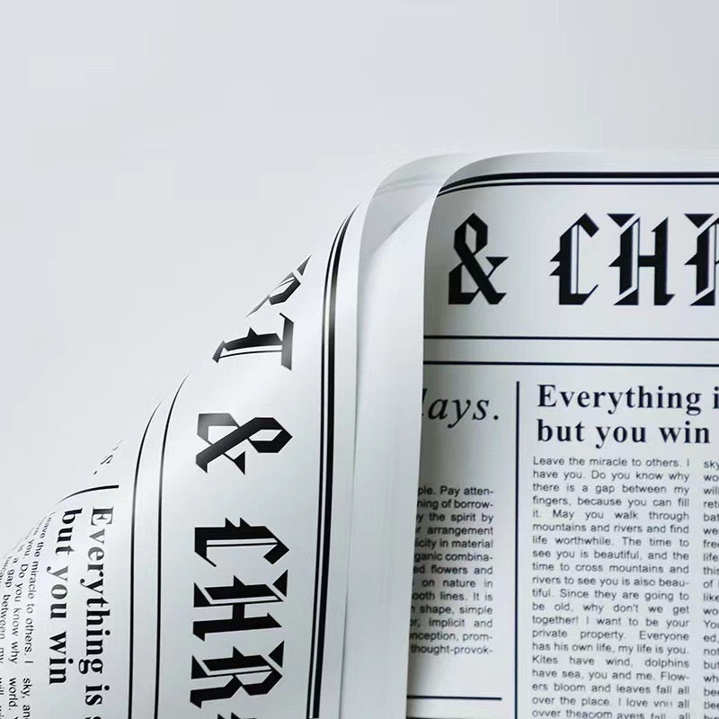 20pcs in 1 Pack Two-sided Britain Newspaper Design Wrapper Bouquet Wrapping Material (Waterproof)