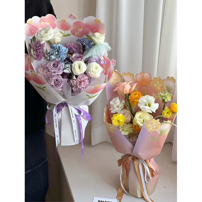 10pcs Flower Border Design Wrapper Bouquet Wrapping Paper