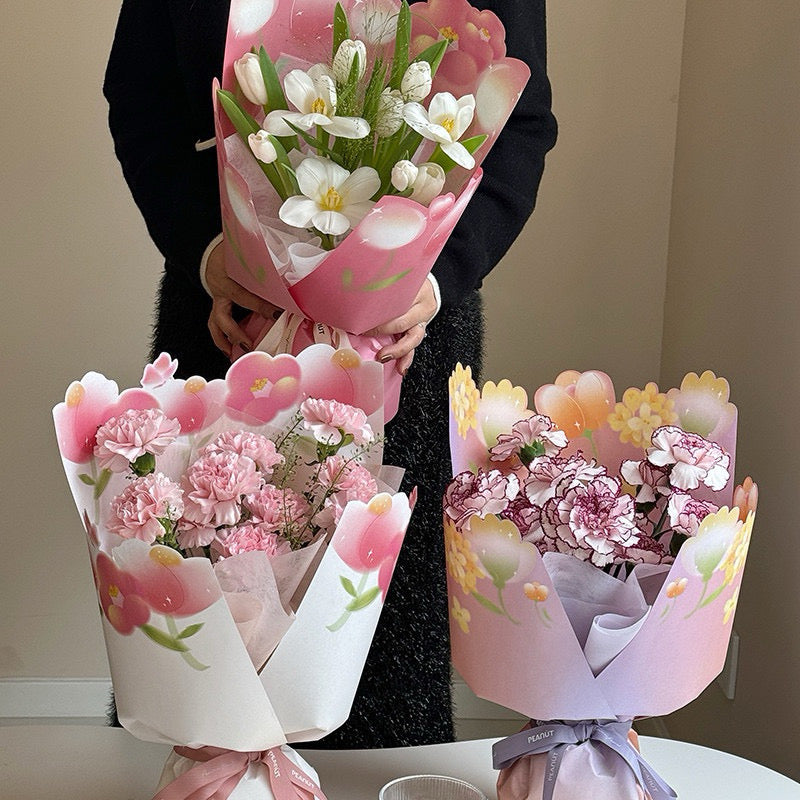 10pcs Flower Border Design Wrapper Bouquet Wrapping Paper