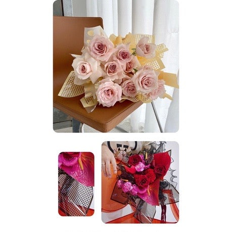 20pcs Dotted Net Design Wrapper Bouquet Wrapping Material (Waterproof)
