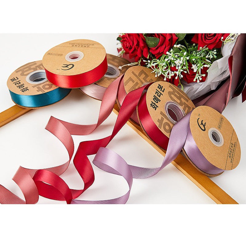 50 yards Plain Satin Ribbon Gift Wrapping Bouquet Ribbon