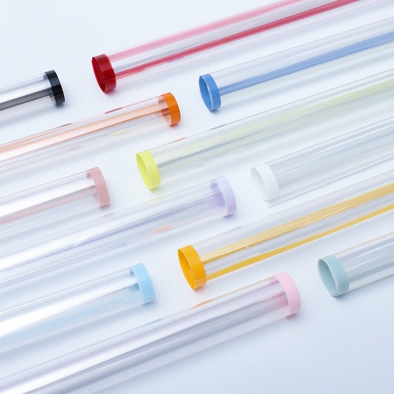 20in1 Pack Transparent Colored Lining Wrappers Bouquet Wrapping Material (Waterproof)