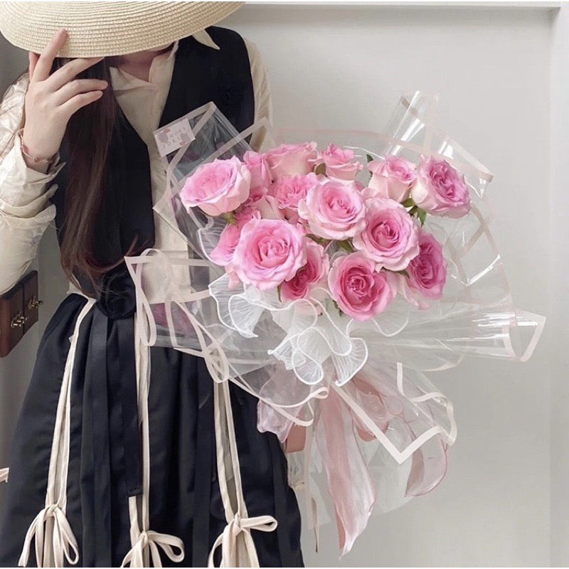 20in1 Pack Transparent Colored Lining Wrappers Bouquet Wrapping Material (Waterproof)