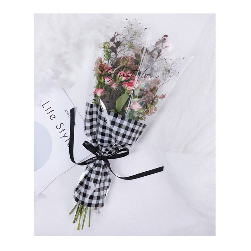 50pcs Mini Bouquet Checkered Wrappers Wrapping Paper