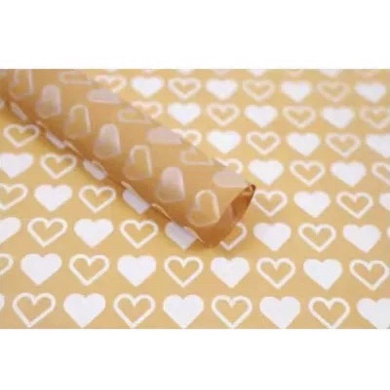 20pcs Heart Pattern Colored Wrappers Bouquet Wrapping Material (Waterproof)