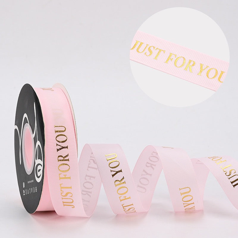 GOLD PRINT Just for you Ribbon Gift Wrapping Bouquet Ribbon