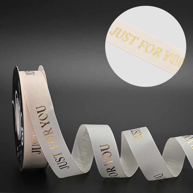 GOLD PRINT Just for you Ribbon Gift Wrapping Bouquet Ribbon