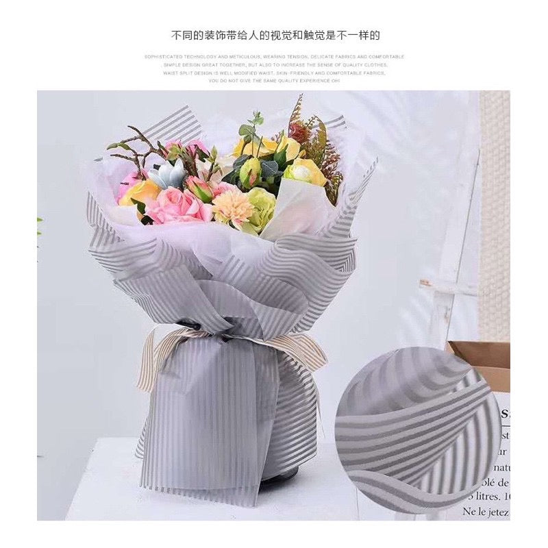 20pcs in 1 Pack Snow Line Wrappers Floral Bouquet Wrapping Material (Waterproof)