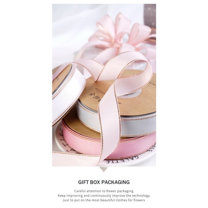 Quality Gold Lining Style Ribbon Gift Wrapping Bouquet Ribbon