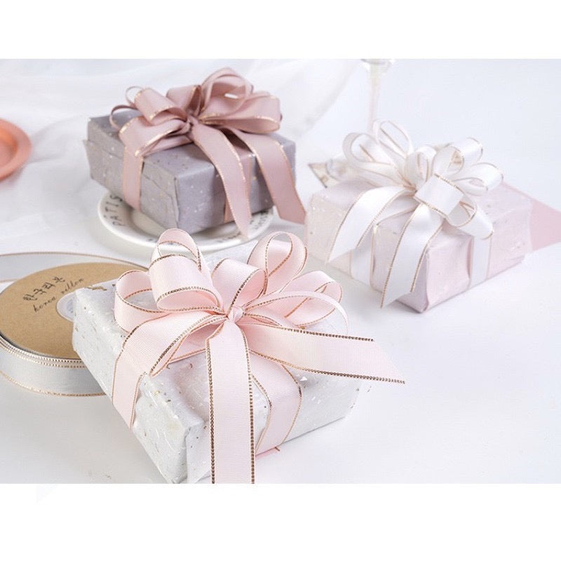 Quality Gold Lining Style Ribbon Gift Wrapping Bouquet Ribbon
