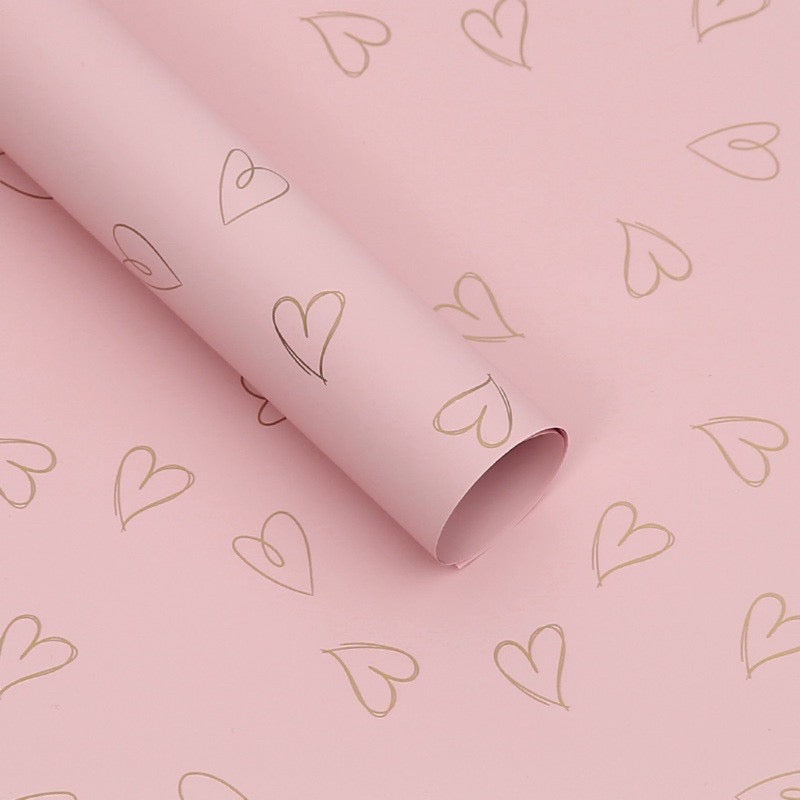 20pcs Elegant Heart Design Waterproof Wrappers Bouquet Wrapping Material (Waterproof)