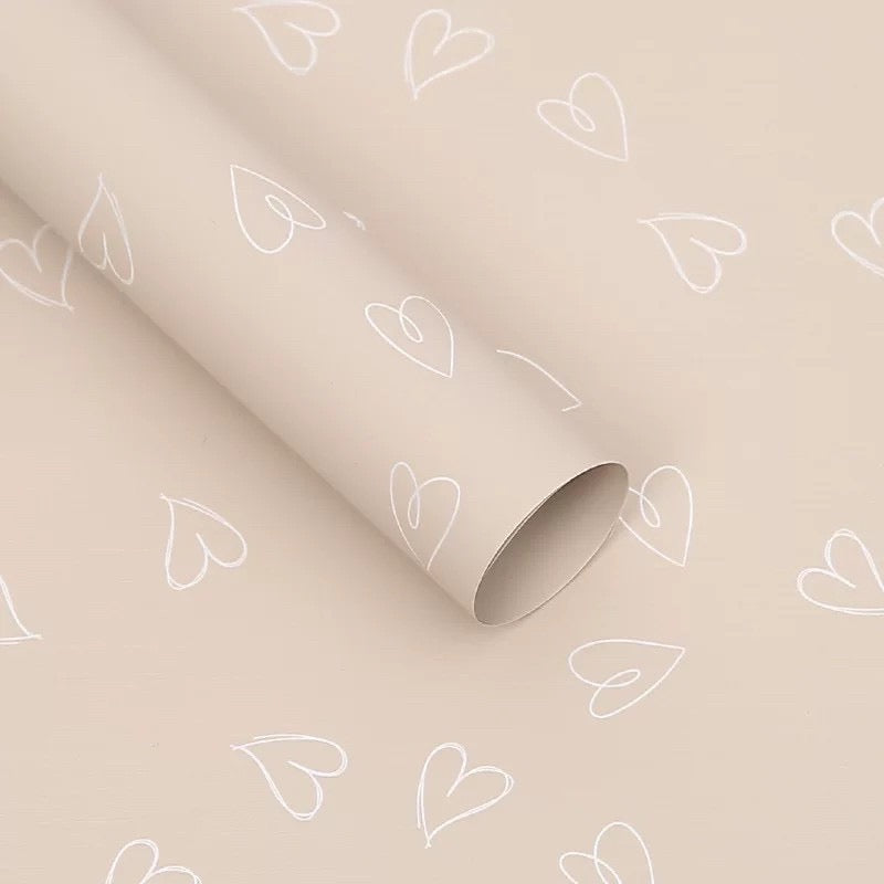 20pcs Elegant Heart Design Waterproof Wrappers Bouquet Wrapping Material (Waterproof)