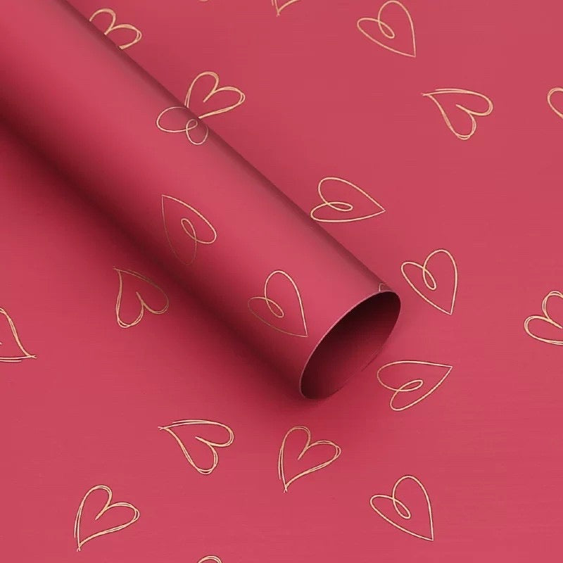 20pcs Elegant Heart Design Waterproof Wrappers Bouquet Wrapping Material (Waterproof)