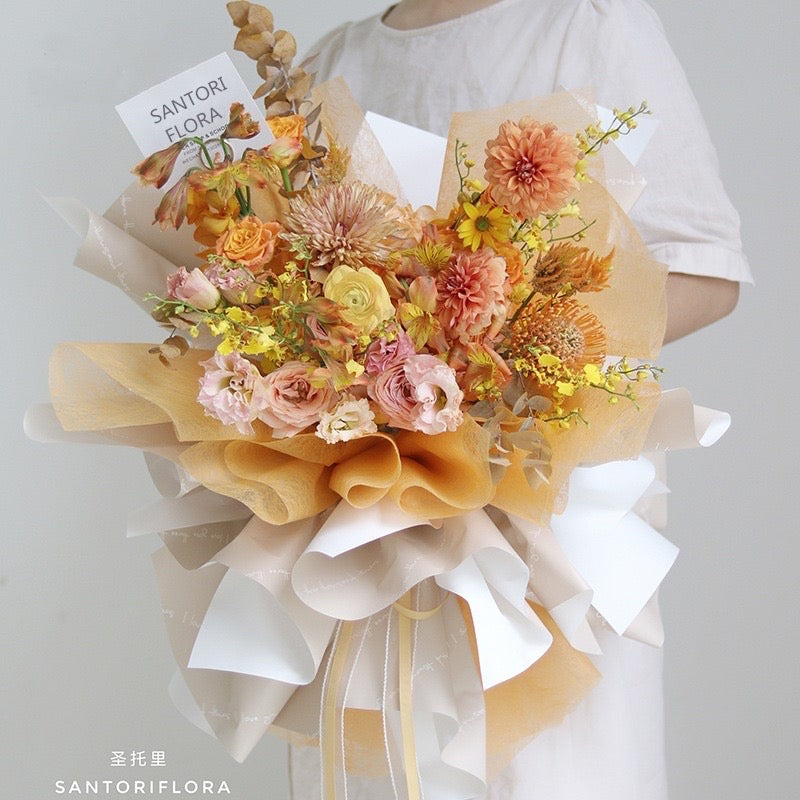 15pcs per Pack Silk Fabric Wrappers Flower Bouquet Packaging Materials Wrapping Paper