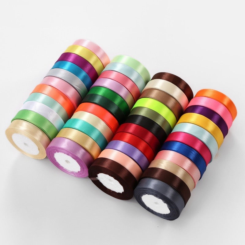 25Yards Plain Gift Wrapping Bouquet Ribbon Satin Ribbon