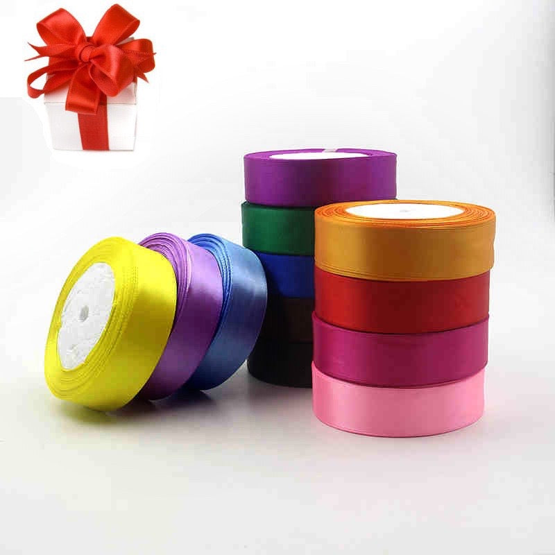 25Yards Plain Gift Wrapping Bouquet Ribbon Satin Ribbon