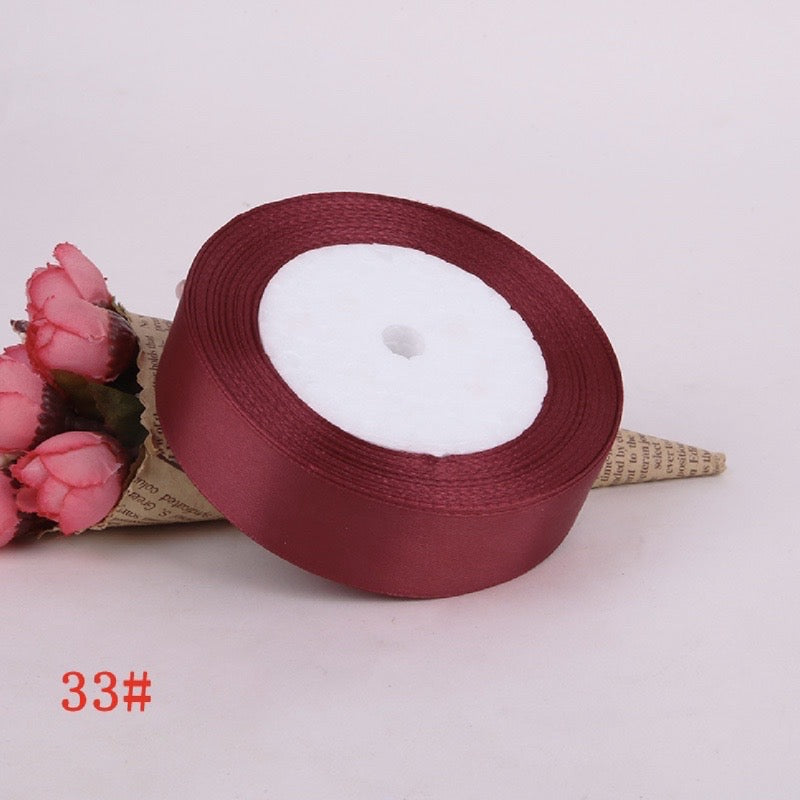 25Yards Plain Gift Wrapping Bouquet Ribbon Satin Ribbon