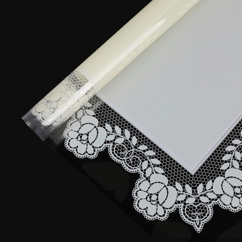 20pcs See Through Lace Border Wrappers Bouquet Wrapping Material (Waterproof)