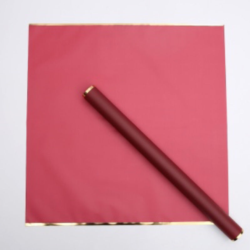 20pcs Gold Border Wrappers Flower Bouquet Wrapping Paper (Waterproof)