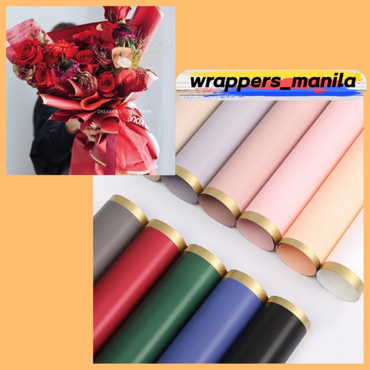 20pcs Upgraded Gold Border Bouquet Wrapping Waterproof Material (Waterproof)