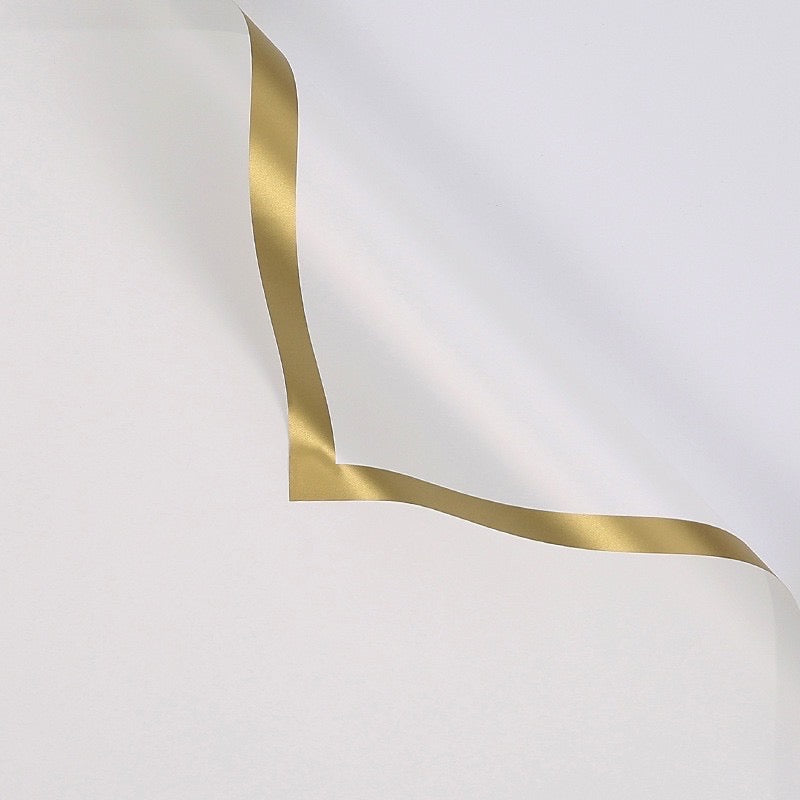 20pcs Upgraded Gold Border Bouquet Wrapping Waterproof Material (Waterproof)