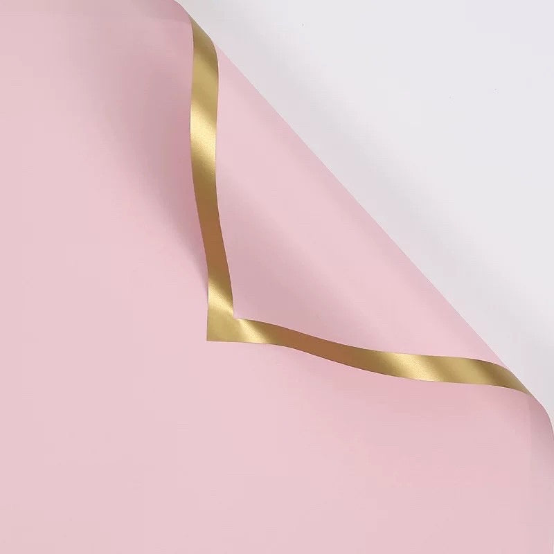 20pcs Upgraded Gold Border Bouquet Wrapping Waterproof Material (Waterproof)