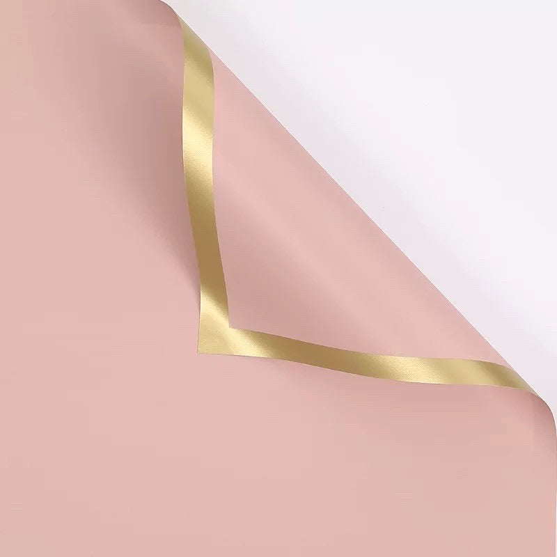 20pcs Upgraded Gold Border Bouquet Wrapping Waterproof Material (Waterproof)