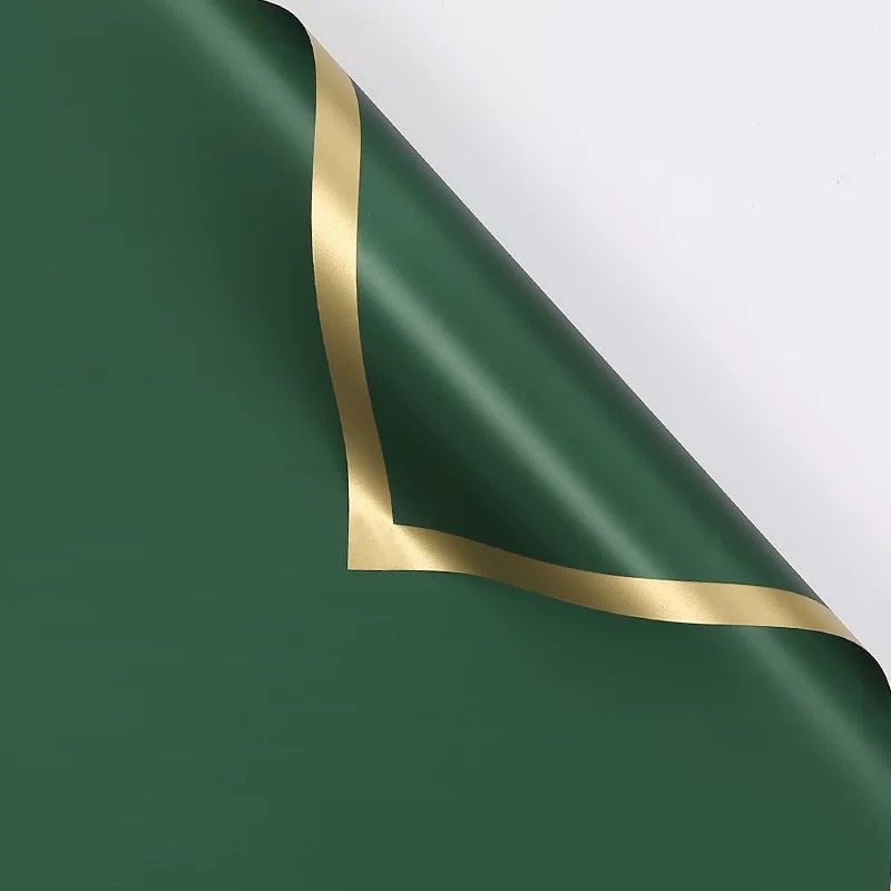 20pcs Upgraded Gold Border Bouquet Wrapping Waterproof Material (Waterproof)