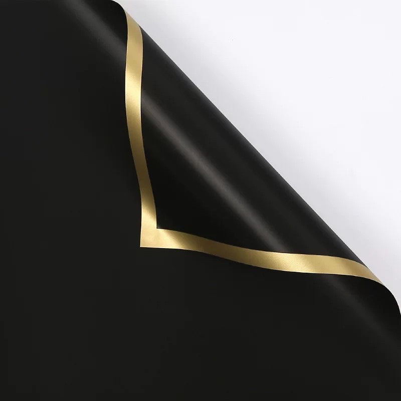 20pcs Upgraded Gold Border Bouquet Wrapping Waterproof Material (Waterproof)
