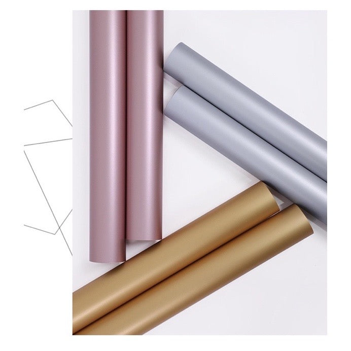 18pcs Double-Sided Solid Gold Tone Colored Wrappers Bouquet Wrapping Materials (Waterproof)