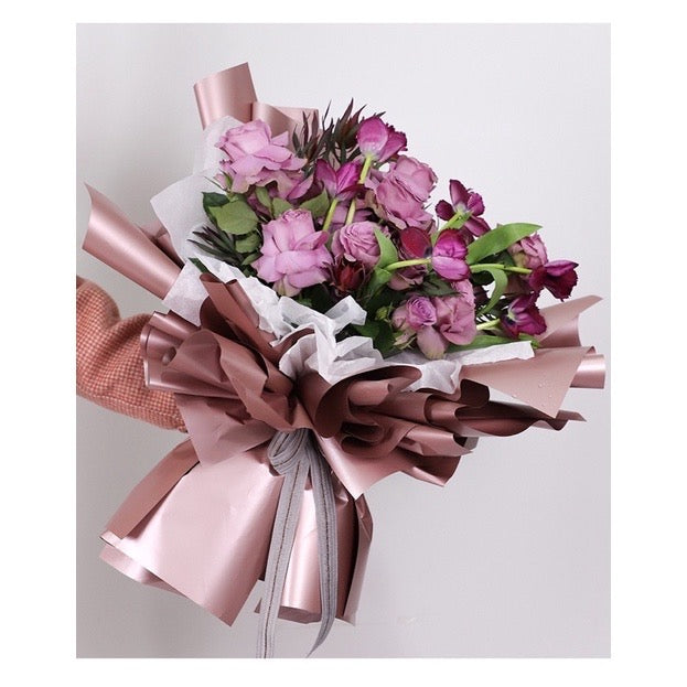 18pcs Double-Sided Solid Gold Tone Colored Wrappers Bouquet Wrapping Materials (Waterproof)