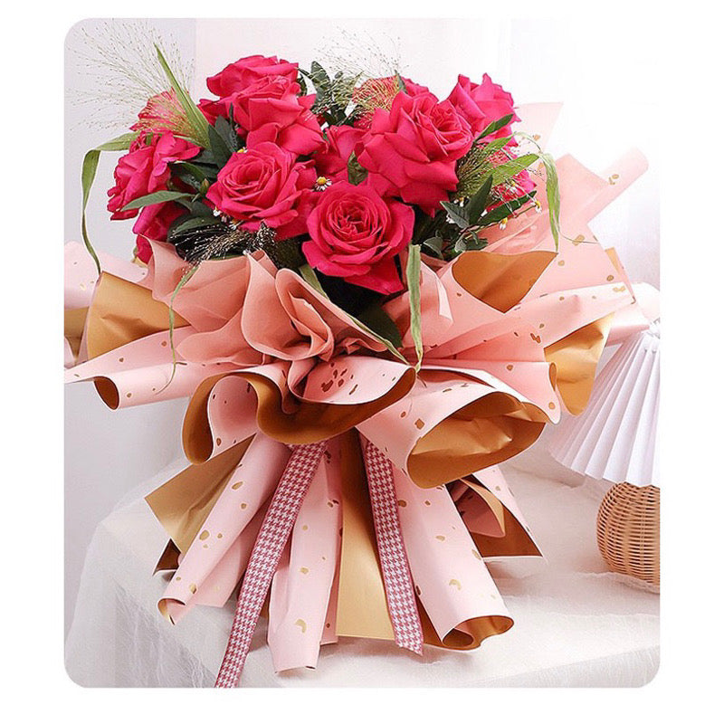 20pcs Gold Sparkle Double-Sided Wrappers Bouquet Wrapping Materials (Waterproof)