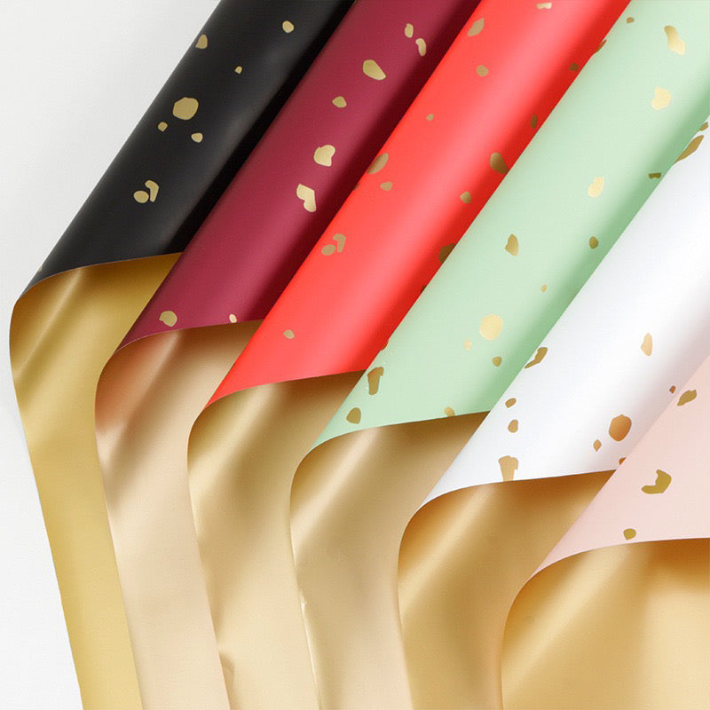 20pcs Gold Sparkle Double-Sided Wrappers Bouquet Wrapping Materials (Waterproof)