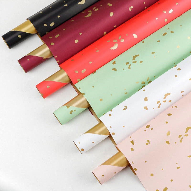 20pcs Gold Sparkle Double-Sided Wrappers Bouquet Wrapping Materials (Waterproof)