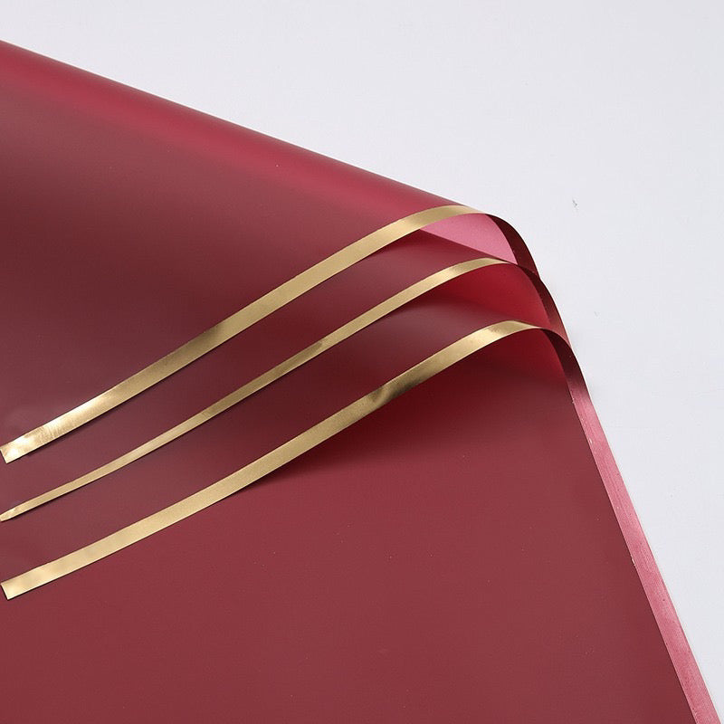 Gold Border Flower Wrapping Paper(Waterproof)