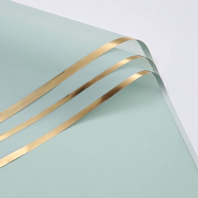 Gold Border Flower Wrapping Paper(Waterproof)