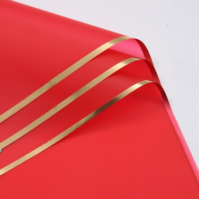 Gold Border Flower Wrapping Paper(Waterproof)