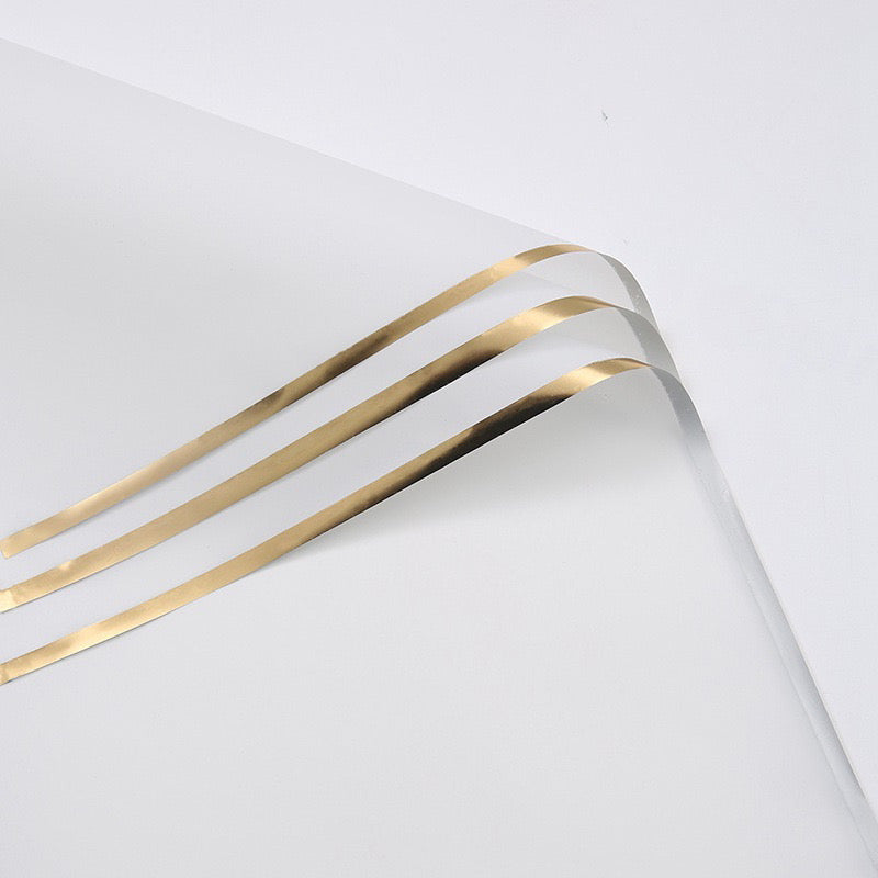 Gold Border Flower Wrapping Paper(Waterproof)