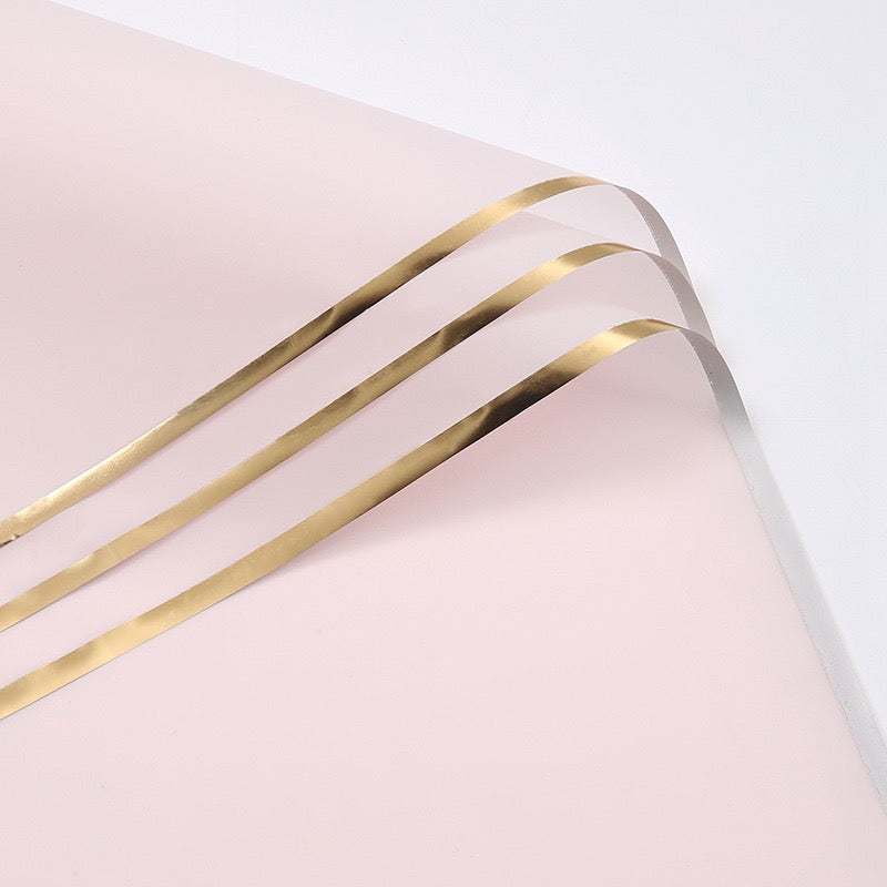 Gold Border Flower Wrapping Paper(Waterproof)