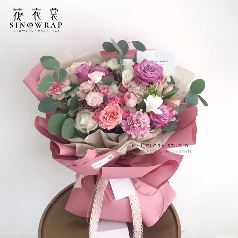 20in1 Pack Thick Plain Colored Wrappers Bouquet Wrapping Materials (Waterproof)